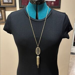 Kendra Scott Rayne Cats Eye Elegant Gold Pendant Necklace